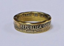 "Sealed" DOMINICAN REPUBLIC UN PESO  handcrafted  coin ring  size 4-12