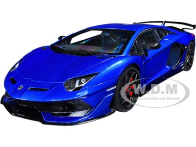LAMBORGHINI AVENTADOR SVJ BLUE NETHUNS 1/18 MODEL CAR BY AUTOART