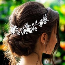 Flower Wedding Hair Vine Crystal Bridal Pearl Bride Pieces Women Accessories