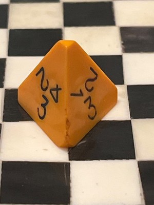 Vintage Gamescience d4 opaque orange rpg ad&d dice 121524@