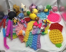 Toy Lot Pop Its, Tangle Wacky, Spinner Squeezamals Squishy More Fidgets Sensory