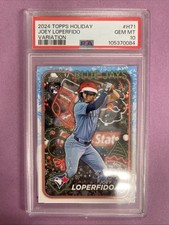 2024 Topps Holiday Joey Loperfido #H71 RC Rookie-VARIATION PSA 10 GEM MT (R14)