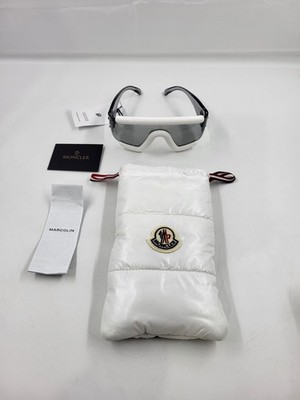 Moncler Lancer ML0253 21A Shield Sport Sonnenbrille Weiß - Neu