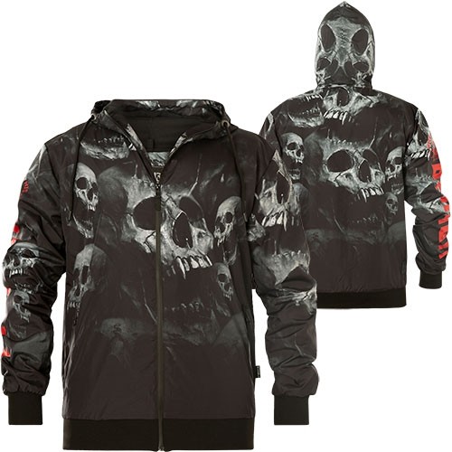 Ветровка YAKUZA Jacke Muerte Skull V02 WJB-19048 Schwarz Jacken 12890₽