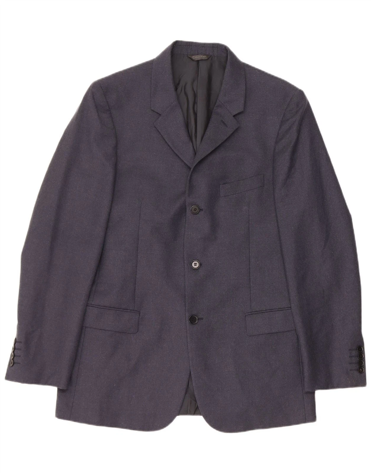 Calvin Klein Mens 3 Button Blazer Jacket IT 50 Large Navy Blue New Wool DQ15