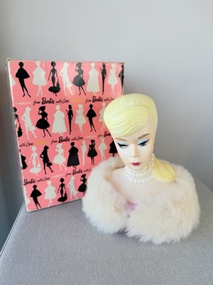 Vintage Enesco Barbie Enchanted Evening Lamp Ceramic Bust W/ Box Works READ