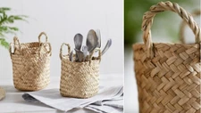 The White Company Mini Seagrass Baskets Set of 12 New Retailed $88.00