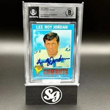 LEE ROY JORDAN Autograph Vintage 1971 Topps #31 Beckett BAS Dallas Cowboys Auto