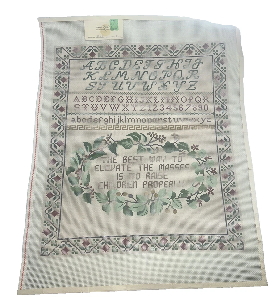 Susan Treglown Needlepoint Canvas Large Sampler Hand Painted B28 - Image 2 of 4