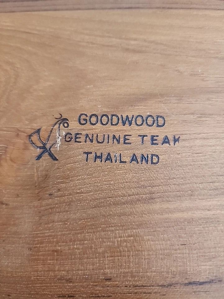 Bandeja Tailandia MCM Buena Madera Madera Teca Genuina con Asas Recortadas Servir  Foto 2 de 4