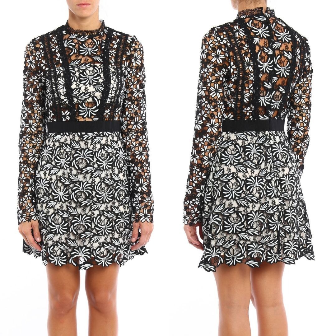 Self Portrait Antoinette Dress Size 2 Lace Cut Out Mini NWT Guipure Floral  $429 | eBay