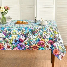 Horaldaily Spring Tablecloth 60×84 60" x 84" (Rectangular), Blue 