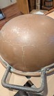 Huge Large Antique Copper Candy Bowl 18" Diameter Iron Handles, With Oak Stand — photo 6