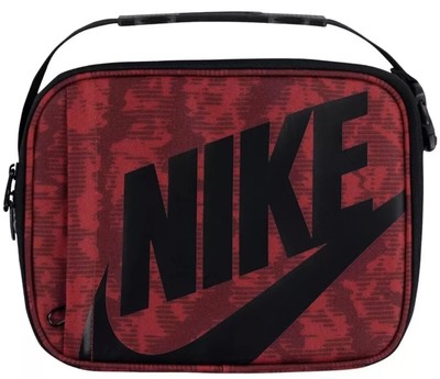 Nike Insulated Hard Shell Red Black 4L Lunch Box Bag School Work New