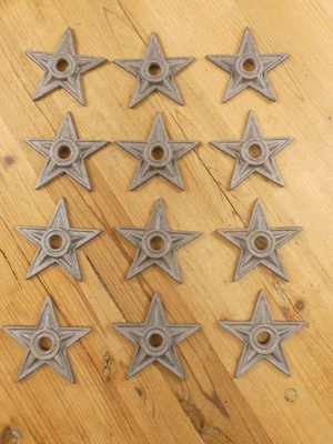 #ad 12 Cast Iron Stars Washer Texas Lone Star Ranch 4 1 8quot; Large Primitive Raw Craft $33.99