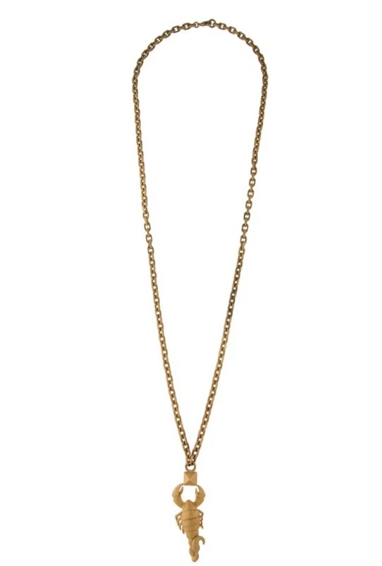 Collana con ciondolo zodiaco scorpione lungo tono oro Valentino Made in Italy