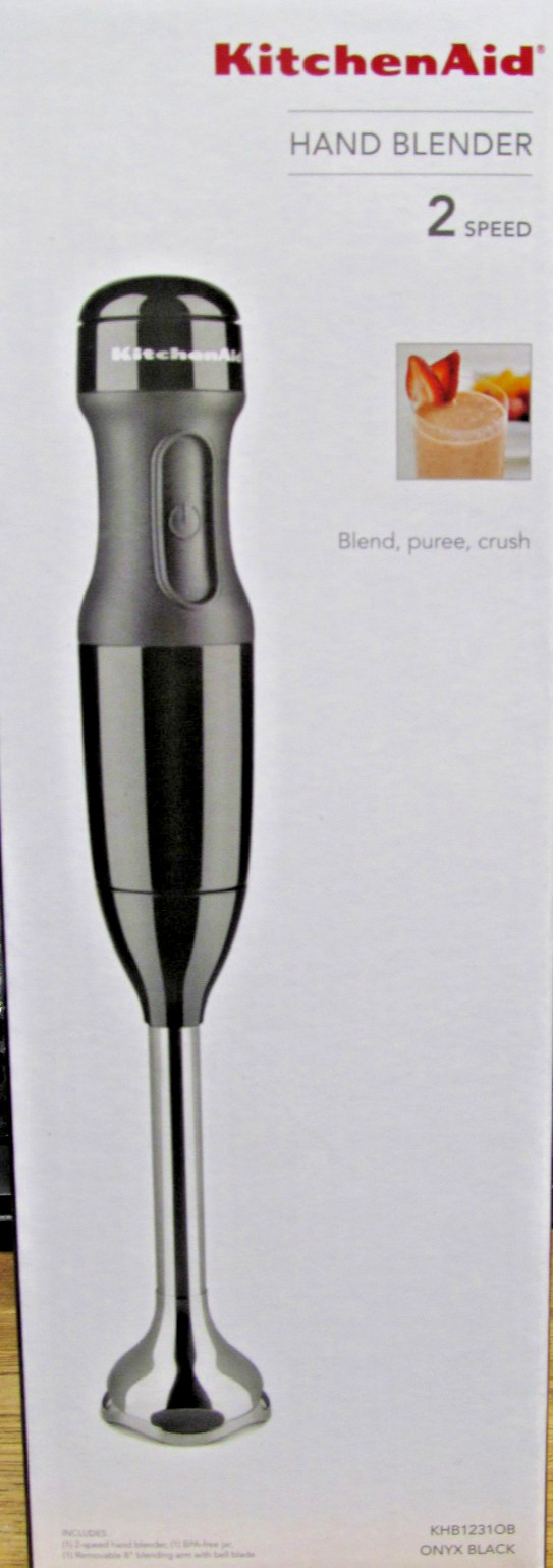 NEW KITCHENAID 2 SPEED CORDED HAND BLENDER ONYX BLACK KHB123