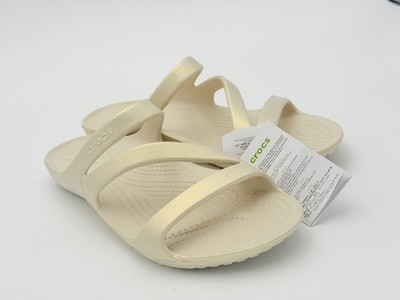CROCS Kadee II Sandal Womens 10 Cream Croslite Lightweight Comfort Slip On NEW