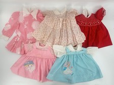 Vintage Baby Girls Dress Lot 5 Size 6  9 Months Smocked Embroidered Floral