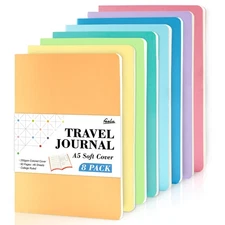 8 Pack Soft Cover Journal Bulk, Notebooks College Ruled for Work, Lined Trave...