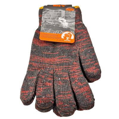 Mr. DIY Red Cotton Work Gloves 2 Pairs General Purpose Safety Working Gloves