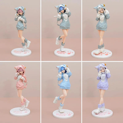 Re Zero Emilia Rem Ram Puck Costume Anime PVC Figure Collectible Statue ModelRe 
