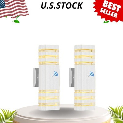 Dusk to Dawn Outdoor Wall Lights 2 Pack Waterproof Up Down Porch Sconces White