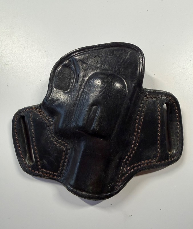 Leather OWB Pancake Open Top Holster Small Frame Revolver RH