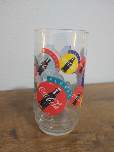 Coca Cola Always 1995 Vintage Clear Glass Cup Collectible