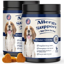 400PCs Dog Allergy Chews for Itchy Skin Relief and Immune Support Probiotic Shlf