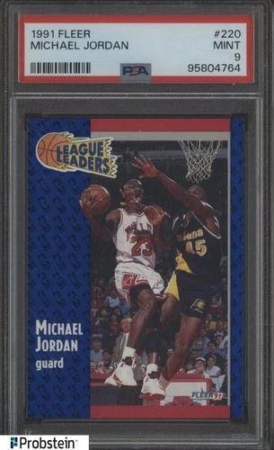 1991 Fleer #220 Michael Jordan Chicago Bulls HOF PSA 9 MINT