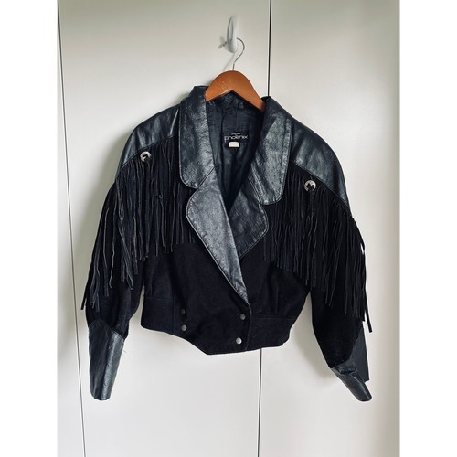 90s Western Fringe Jacket – Vintage Suede Leather Country Cowgirl Festival Coat - Picture 11 of 11
