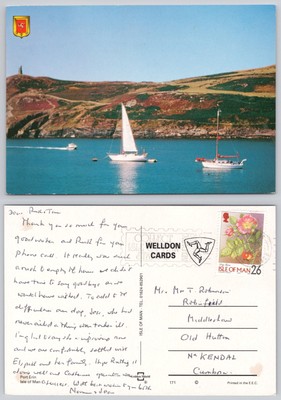 c28310 Port Erin Isle of Man Postkarte 1999 Stempel