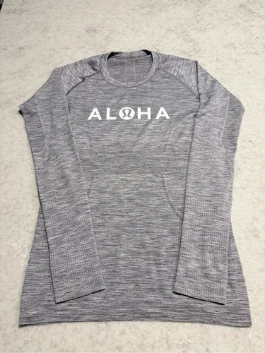 Lululemon Hawaii Aloha Gray Swiftly Tech Long Sleeve Tee - Size 6