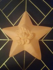 Terrakotta Deko-Stern mit Engel als Christbaumspitze NEU