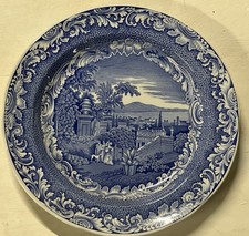 COLLECTABLE SPODE BLUE & WHITE PLATE - BYRON VIEWS