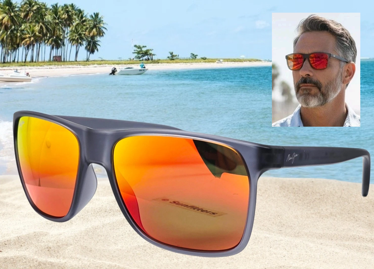 MAUI JIM translucent grey/lava PAILOLO polarized RM603-14/MJ0603S