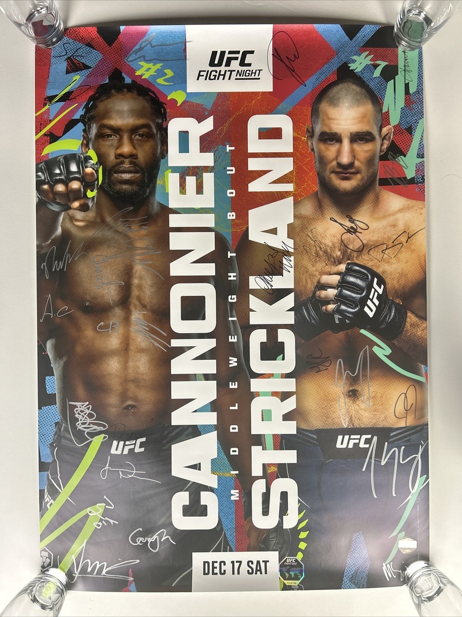UFC Cannonier Vs Sean Strickland Signed Event Poster SBC Dober