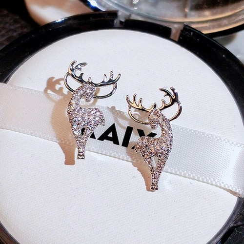 Pendientes de tachón de oro rosa rellenos de plata 925 adorables joyas cúbicas de circón - Imagen 3 de 18