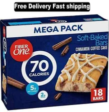 Fiber One 70 Calorie Soft-Baked Bars, Cinnamon Coffee Cake, 18 Ct New