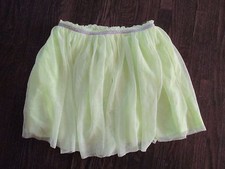 NWT ZARA Casual Coll Yellow Mesh Tulle Silver Trim Pull On Skirt Girls size 9/10