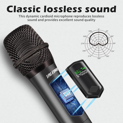Wireless Microphone,2.4G Handheld Cordless Dynamic Microphone System wit - Picture 2 of 8