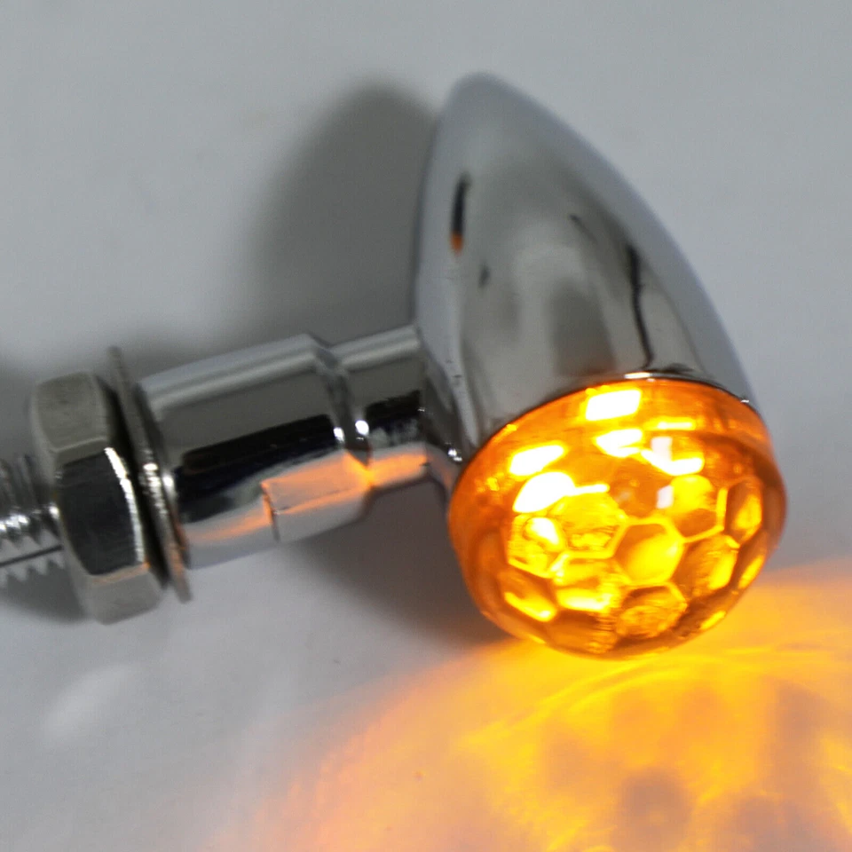 Universal Metal LED Mini Bullet Spherical Lens Turn Signal Indicators Light CHS Foto 4 de 4