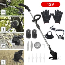 900W Cordless Electric Brush Cutter Lawn Edger Grass String Trimmer USA HOT