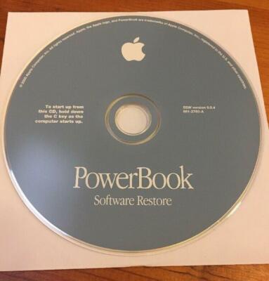 Mac Macintosh Vintage 2000 PowerBook Software Restore Disc CD OS 9 9.0.4