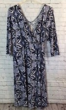 Paisley Wrap Dress 3/4 Sleeve V-Neck Viscose & Spandex 3X