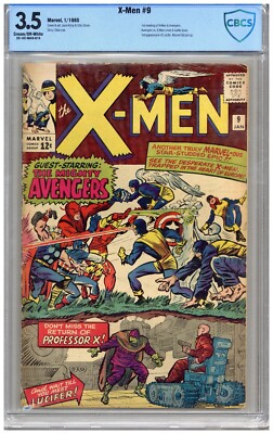 少年漫画 The X-Men #9 (1966) X-Men # 9 CBCS 3.5 VG- Cream/off wht pgs 1/65 1st meeting of x-Men