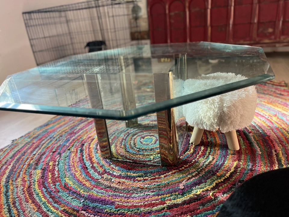 Leon Rosen适用于Pace黄铜和玻璃八角形咖啡桌 — 第 3/4 张图片