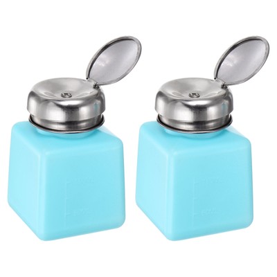 2pcs Solvent Alcohol Dispensers 100ml Push Down Liquid Dispenser Pump, Blue