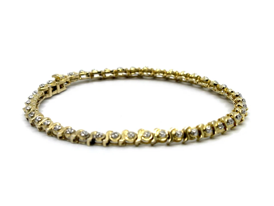 Pulseira de tênis S Link com diamante em prata esterlina 7,45 pol. - Imagem 2 de 4